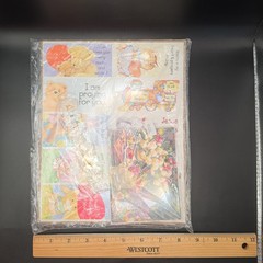 Vintage Best to You Christian Gift Wrap Sticker Sheet Stationery Note Card Lot