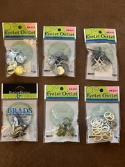 Eyelet Outlet Brads Lot of NEW 6 packs Card Making Scrapbooking Gold Silver