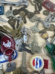 Grandpas Junk Drawer Journal Vintage Supplies, Keys Blanks, Watches, Keychains +