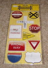 Reminisce Road Signs Chipboard Stickers ~ Stop, RR Crossing, Yield, No Parking..