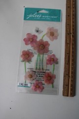 Jolee’s Boutique Embellishments Pink Flowers 7PC Vase Butterfly Scrapbooking Art