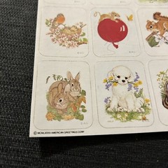Lot Of 2 American Greeting Stickers 2 Loose Sheets Animals Skunk Squirrel Bunny