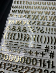 American Crafts Thickers Gold Foam Letter Stickers Scrapbook Lowercase A-Z & 0-9