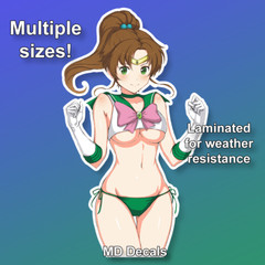 Sailor Jupiter sticker, anime girl laminated glossy vinyl waterproof Sailor Moon