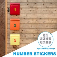 3″ Reflective Number Stickers 0-9, 2Set Mailbox Number Decals, Grey