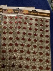 Adhesive Diamond Wraps Arts Crafts Fall Leaves Acorns 6 Sheets New Sealed