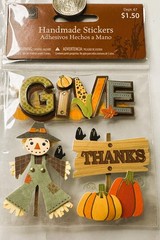 9 Packages Fall Stickers 1 Used Spool of Ribbon Scarecrow Pumpkins Acorns Leaf’s