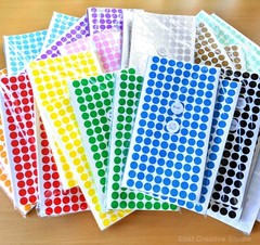 Assorted Sizes Colour Sticker Dots Adhesive Round Labels Circular Spot Scrapbook