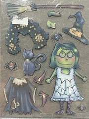 Rare Vintage Stickers Collectible Halloween Monster Creatures Witch Dress Up Set