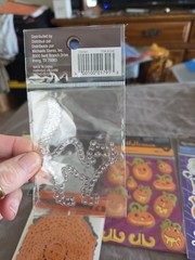 Vintage Recollections Halloween Sticker Lot 5pk Felt Rhinestone 3D Pop Up Craft