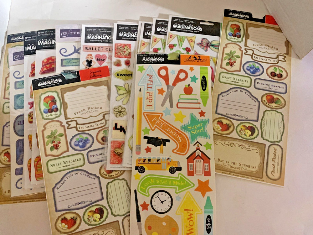 Assorted Karen Foster Design Scrapbooking Stickers Collection 10 Sheets Themed