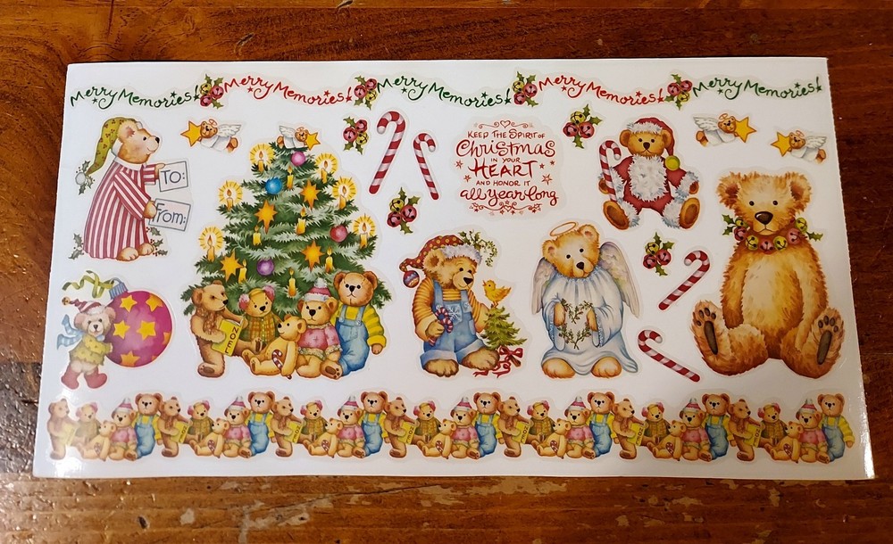 PSX Designs Collectible Vintage Sticker Sheet ~ Christmas Bears. VRHTF (2002)