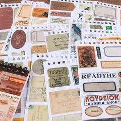 532PCS Vintage Stickers for Scrapbooking, 50 Sheets Precut Washi Stickers Book f