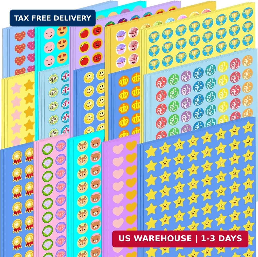 6600PCS Reward Stickers for Kids, Incentive Mini Stickers for Teachers Classroom