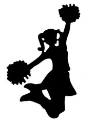 8 CHEERLEADERS CHEERING «GOOOO TEAM!» SILHOUETTE DIE CUT/ CUTS