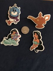 Disney Stickers – Disney Aladdin – Genie & Jasmine Lot of 4 Stickers.