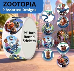 100 ZOOTOPIA ASSORTED .79″ STICKERS LABELS SEAL PARTY FAVOR GIFT MOVIE