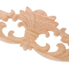 Wooden Carving Applique Khaki Unfinished for Cabinet Door Embellishment