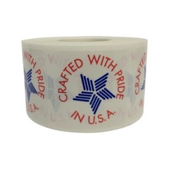 Crafted in The USA with Pride Red White & Blue 1.5″ Round Stickers 500 2 Rolls