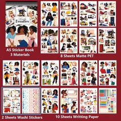 Journaling Sticker, Black Women Scrapbook Stickers, Junk Journal Supplies, Pr…