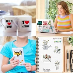 220Pcs Christian Bible Verse Stickers Waterproof for Water Bottles Laptop DIY