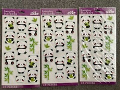 Sticko Rolly Polly Panda Bear Stickers Planner Supply Crafts Scrapbook (3 Sheets