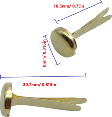 320 Pieces 8Mm round Long Leg Brads, Paper Fasteners Metal Brads with Box, Paper