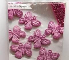 Webster’s Pages Butterfly Designer Charms, 10 pieces for Scrapbooks Lavender