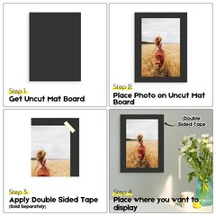 , Pack of 10 Black 18×24 Uncut Photo Mat Matboard, 4-Ply Thick Backing Board …