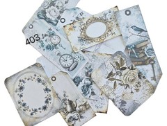 Vintage Style Journal Cards Blue VictorianSupplies Scrapbooks Junk Journal 403