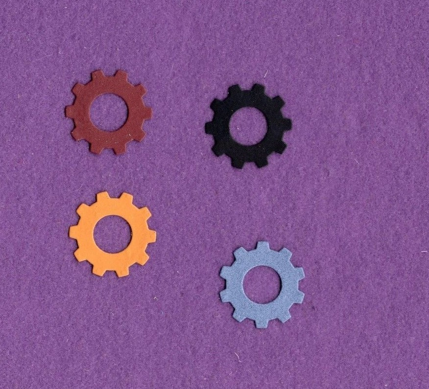 GEARS # 4 machine clock die cuts scrapbook cards
