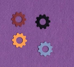 GEARS # 4 machine clock die cuts scrapbook cards