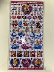Vintage ALICE IN WONDERLAND Glittery Sticker Sheet RARE