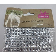 Crafter’s Square Gemstone Stickers Glitter Clear Rhinestone Adhesive Sheet NEW
