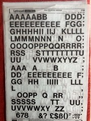 FIVE Letraset INSTANT LETTERING Transfer 60pt Helvetica Medium NICE 5