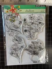 New Penny Black Rubber Stamp clear EBULLIENT BIRD FLOWERS set free USA ship