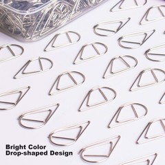 100 Pieces Silver Cute Paper Clips Medium, Smooth Stainless Steel Drop-Shaped…