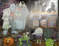 Rare Vintage Stickers Collectible Halloween Monster Creatures Frankensteins Lab