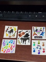 Sandylion sticker 5 mod Musical instruments notes Piano Rock Guitar prisma shiny