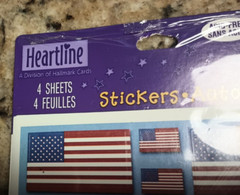 VTG NEW Hallmark Heartline US Flag Stickers 4 Sheets Red White Blue Star Stripes