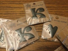 Scrapbooking Scrap Metal Letters Flowers Hearts Self Adhesive by Pressed Petals