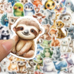 50 pcs Animals Cute Creative PVC Stickers, Cartoon Patterned, Self-Adhesive