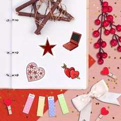 100Pcs Vintage Red & Black Aesthetic Stickers – Perfect for Journals & Laptops