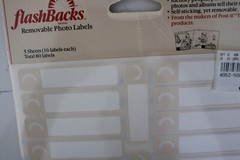 3M Flashbacks Removable Photo Labels 5 Sheets (16 Labels Each) 80 Labels Total