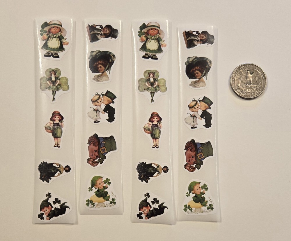 20 Vintage Style St Patrick’s Day Stickers/St Patrick’s Day Labels Seals