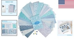 Versatile Blue Scrapbook Paper & Fabric Set – Perfect for Boys’ Birthday Crafts