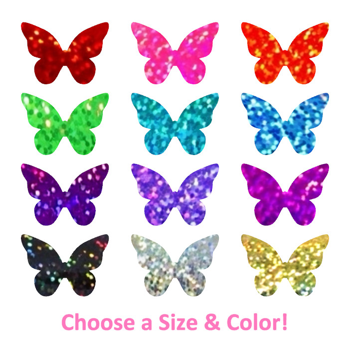 Holographic Sparkle Fairy Wing Butterfly Stickers! – 0.3 to 3 inch