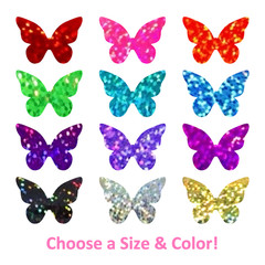 Holographic Sparkle Fairy Wing Butterfly Stickers! – 0.3 to 3 inch