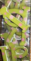 Pressed Petals Chip Chatter Gellies Lime Dot 31 Chipboard Alphabet Alpha Letters