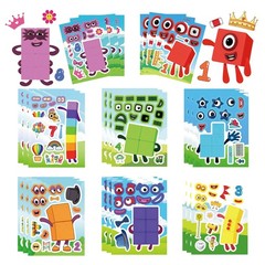 24Pcs Number Blocks Make-a-face Stickers for Kids Teens, Mixed & Matched with…